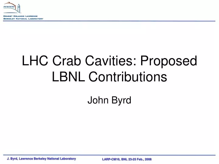 lhc crab cavities proposed lbnl contributions