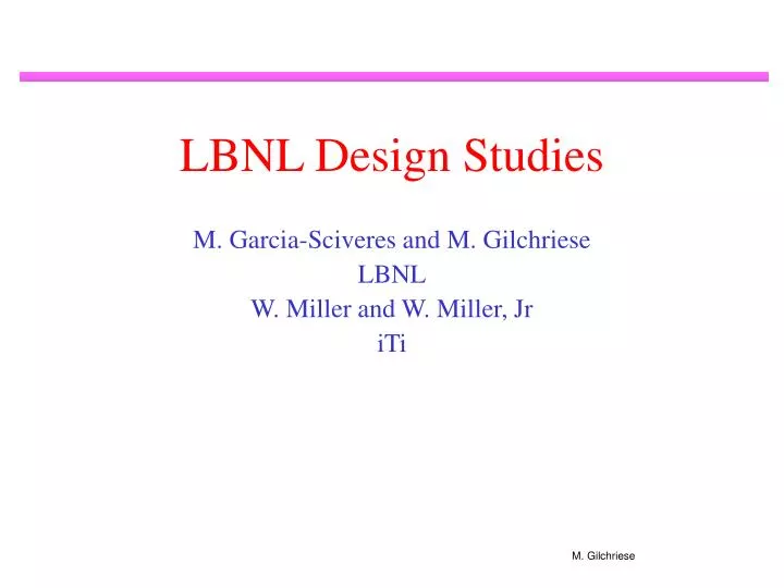 lbnl design studies