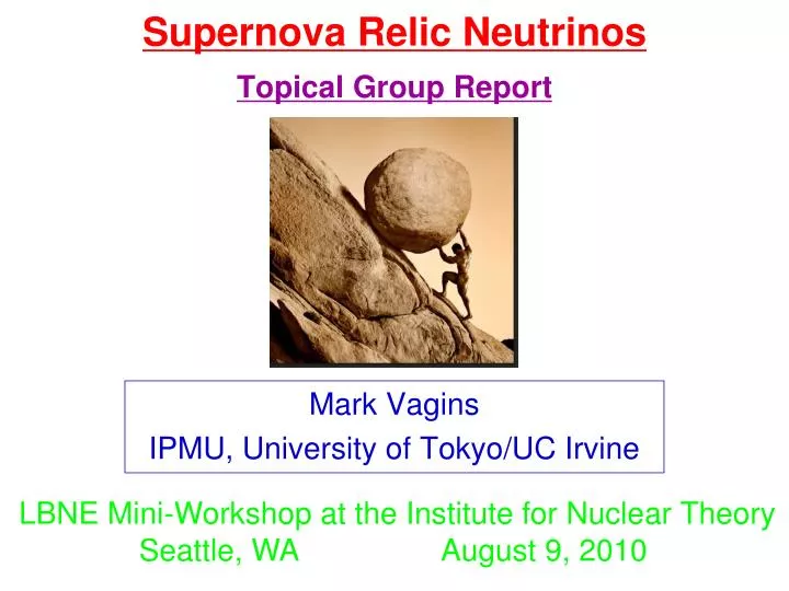 supernova relic neutrinos topical group report