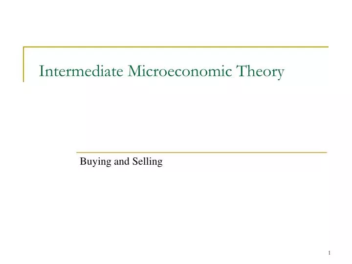 intermediate microeconomic theory