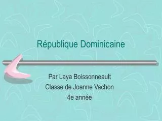 r publique dominicaine