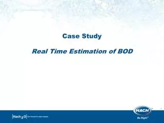 Case Study Real Time Estimation of BOD