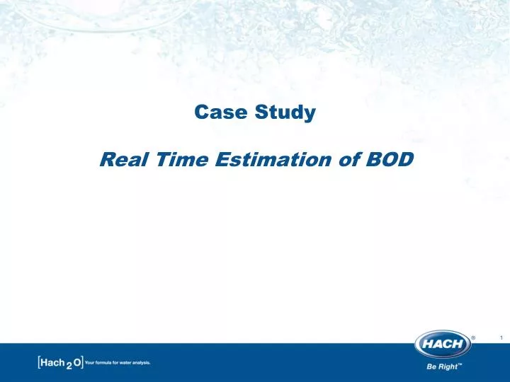 case study real time estimation of bod