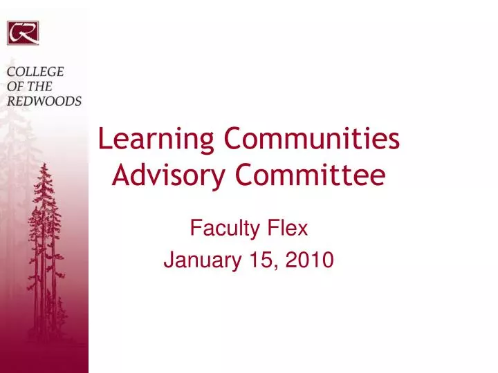 learning communities advisory committee