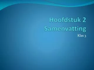 hoofdstuk 2 samenvatting