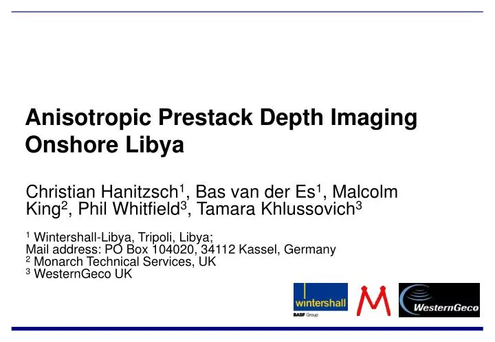 anisotropic prestack depth imaging onshore libya