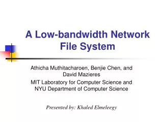 A Low-bandwidth Network File System