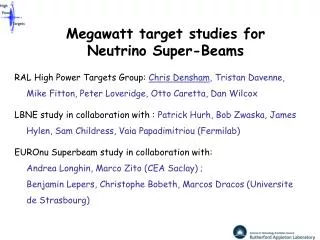 Megawatt target studies for Neutrino Super-Beams