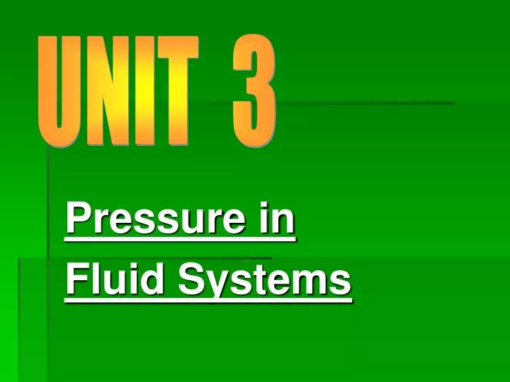 pressure in fluid systems