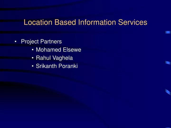 location based information services