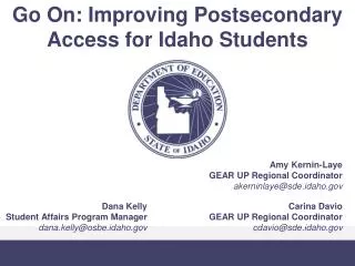 Go On: Improving Postsecondary Access for Idaho Students