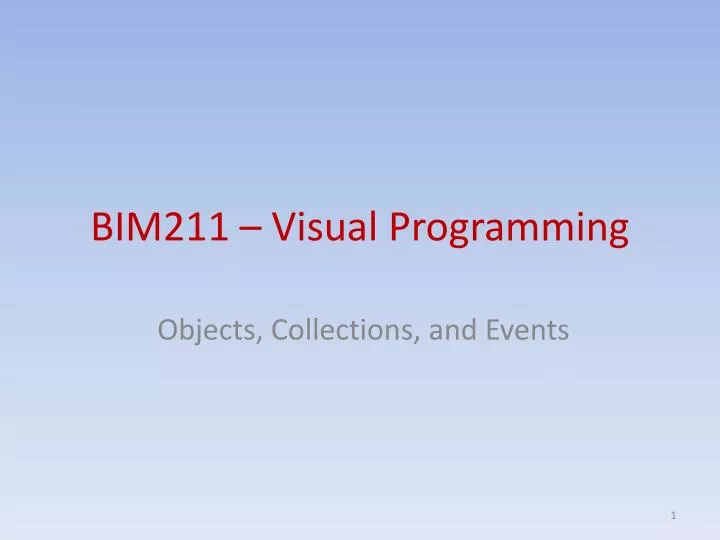 bim211 visual programming