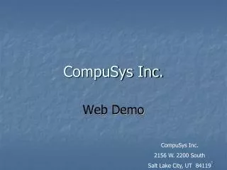 CompuSys Inc.