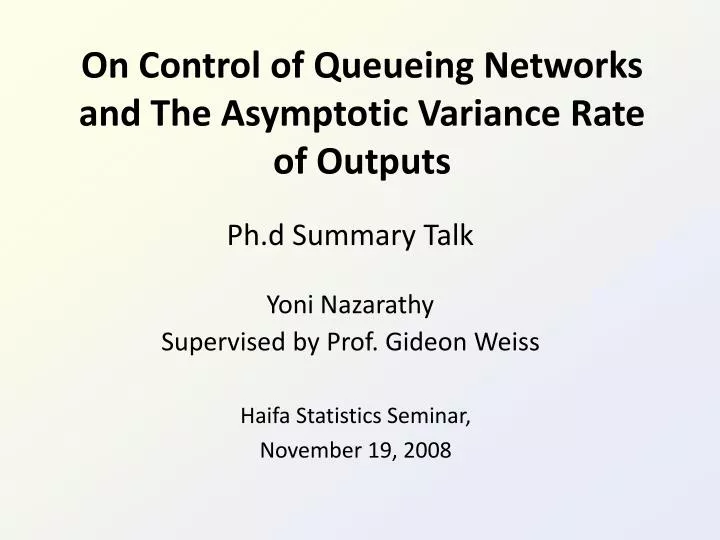 on control of queueing networks and the asymptotic variance rate of outputs