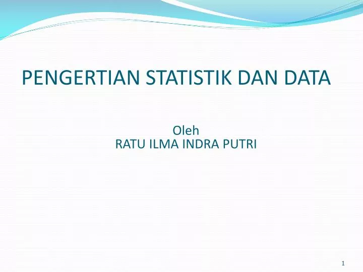 pengertian statistik dan data