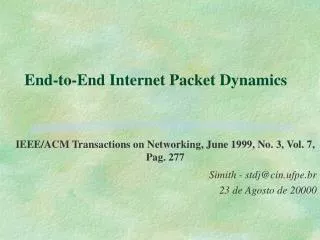 end to end internet packet dynamics