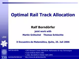 Optimal Rail Track Allocation