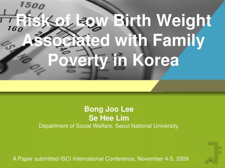 risk of low birth weight associated with family poverty in korea