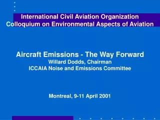 Elements of ICAO CAEP Approach
