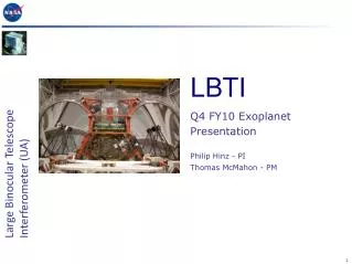 Q4 FY10 Exoplanet Presentation Philip Hinz - PI Thomas McMahon - PM