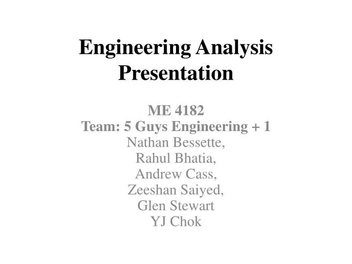 engineering analysis presentation