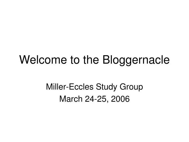 welcome to the bloggernacle