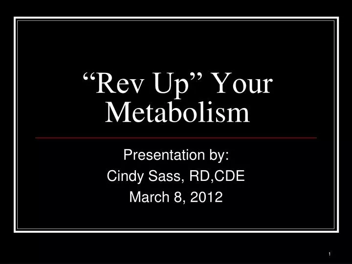 rev up your metabolism