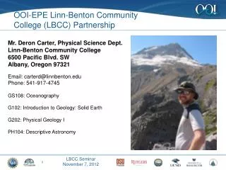 OOI-EPE Linn-Benton Community College (LBCC) Partnership