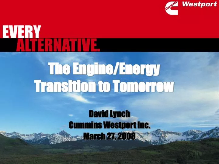 the engine energy transition to tomorrow