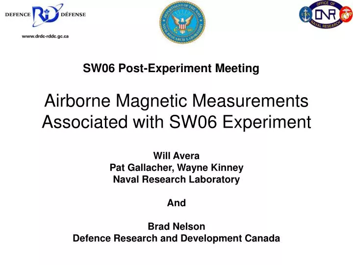 airborne magnetic measurements associated with sw06 experiment