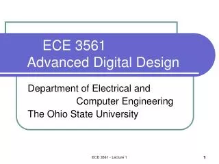ECE 3561 Advanced Digital Design