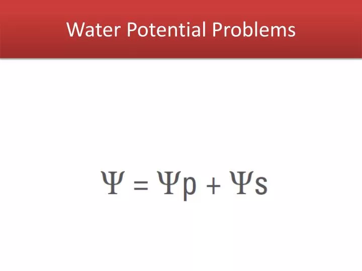 water potential problems