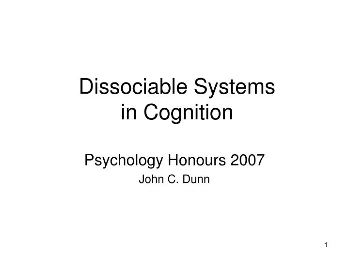 dissociable systems in cognition