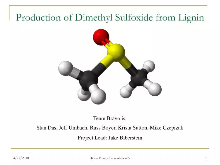 production of dimethyl sulfoxide from lignin