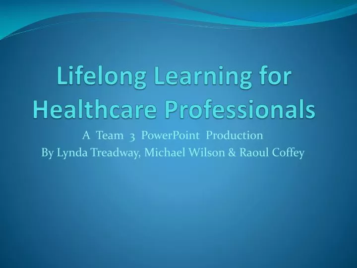 lifelong learning for healthcare professionals