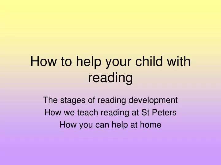 how to help your child with reading