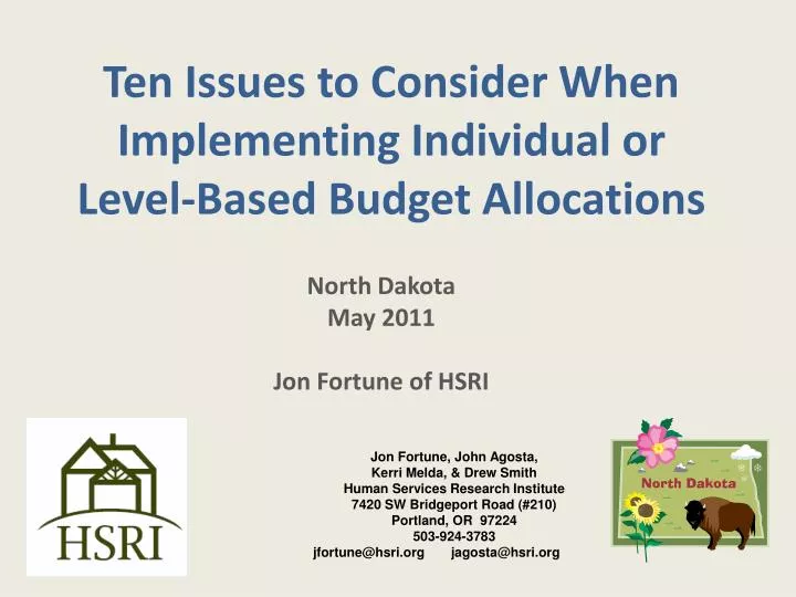 ten issues to consider when implementing individual or level based budget allocations