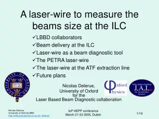 A laser-wire to measure the beams size at the ILC
