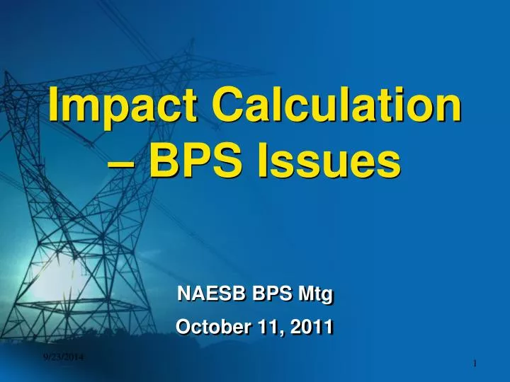 impact calculation bps issues