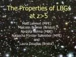 Properties and Study of High Redshift LBGs at z > 5: Insights from Deep Imaging and Spectroscopy - slide 1