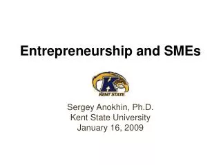 Entrepreneurship and SMEs