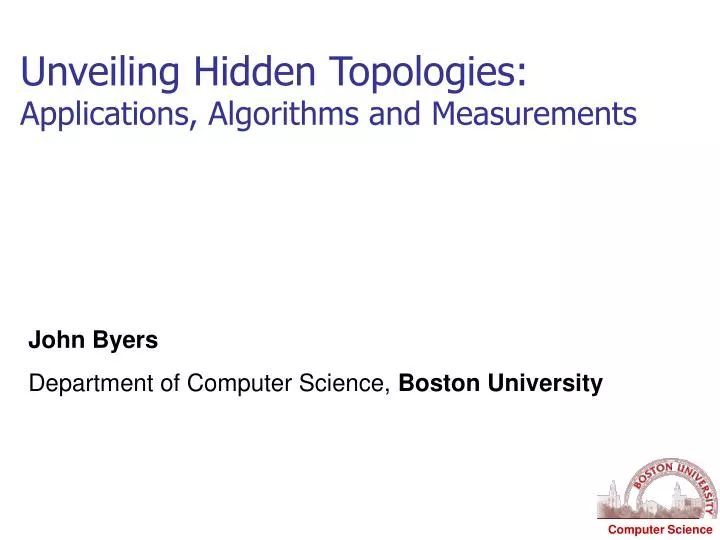 unveiling hidden topologies applications algorithms and measurements