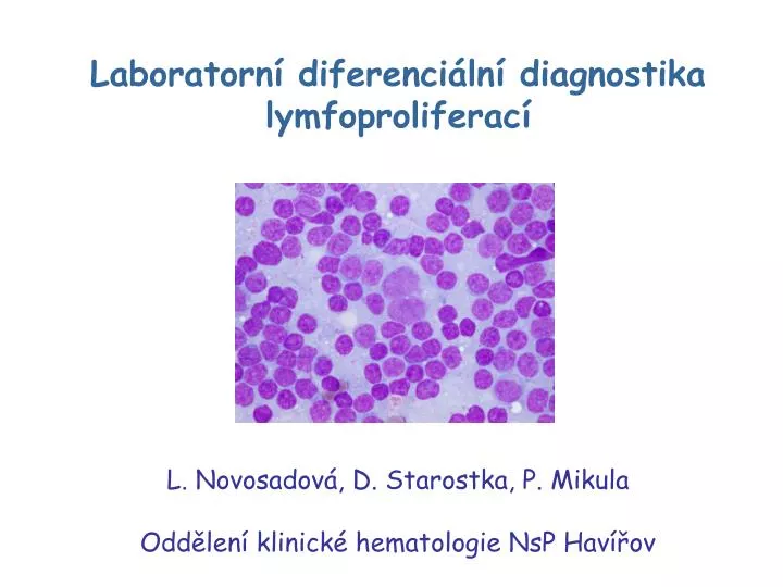 laboratorn diferenci ln diagnostika lymfoproliferac