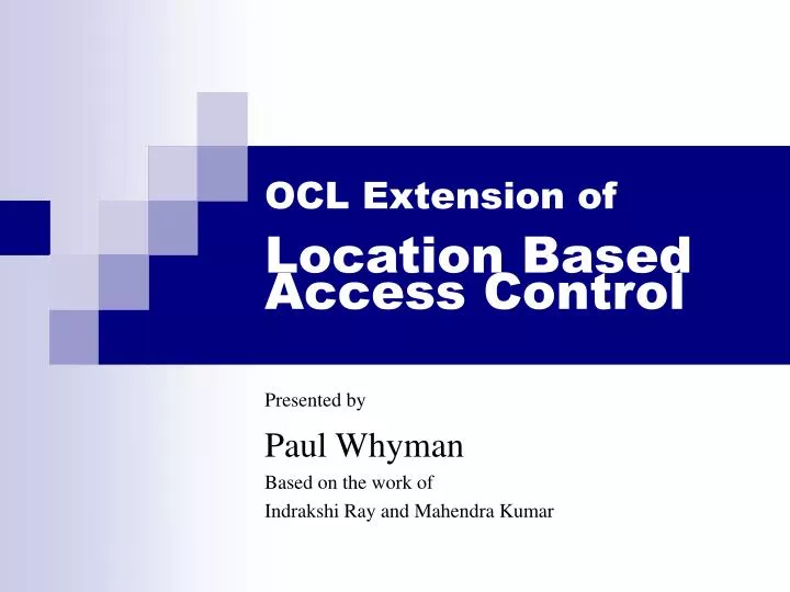 ocl extension of location based access control