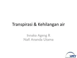 transpirasi kehilangan air