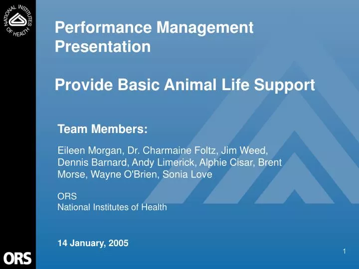 performance management presentation provide basic animal life support