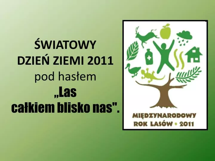 wiatowy dzie ziemi 2011 pod has em las ca kiem blisko nas