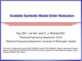 Scalable Symbolic Model Order Reduction