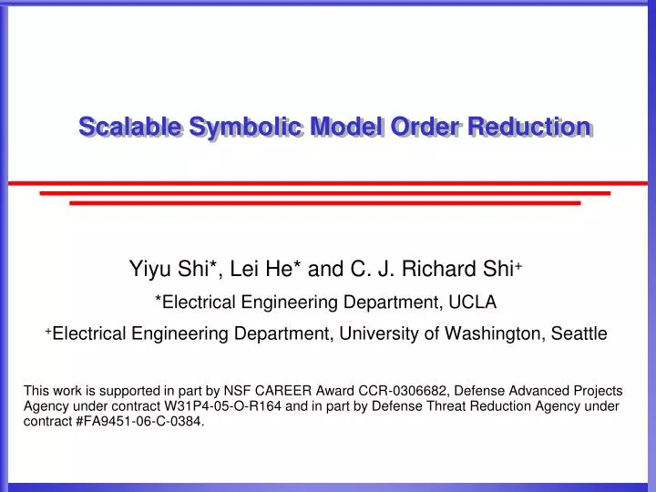 scalable symbolic model order reduction