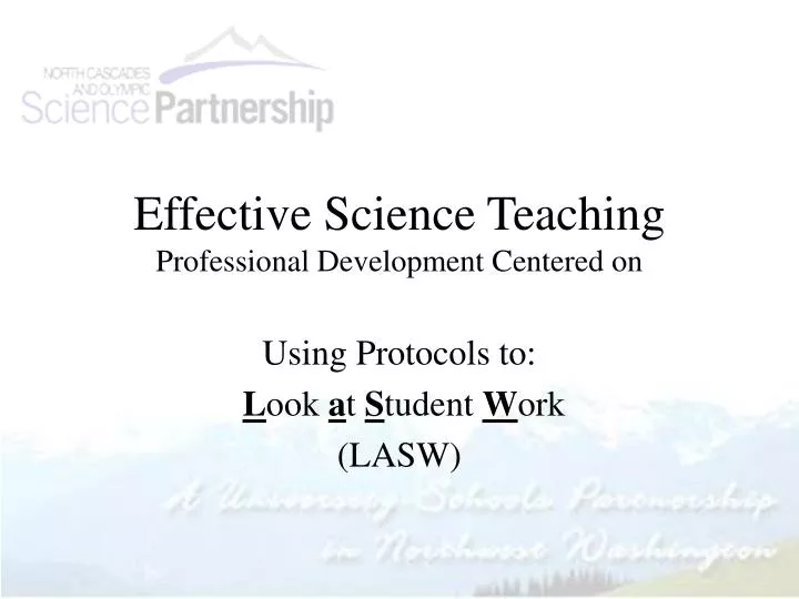 effective science teaching professional development centered on